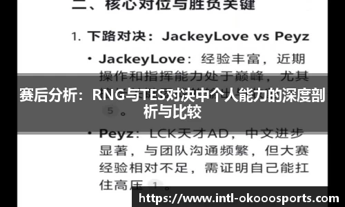 赛后分析：RNG与TES对决中个人能力的深度剖析与比较